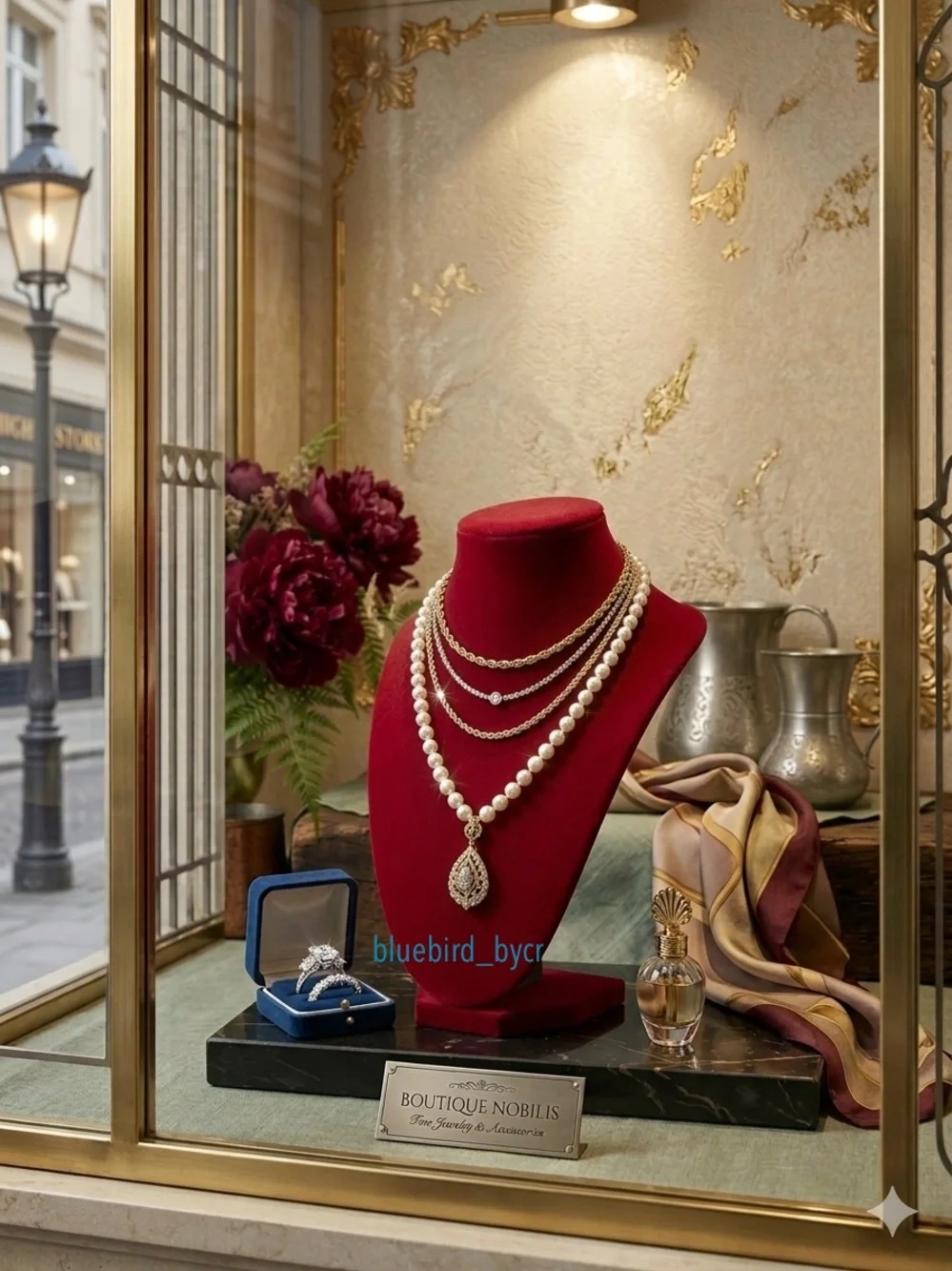 Velvet NWOT Necklace Display Bust in Burgundy